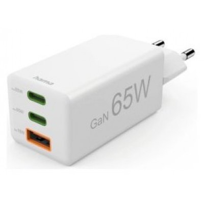 CARGADOR DE PARED HAMA MINI 2xUSB-C 1xUSB-A GaN 65W