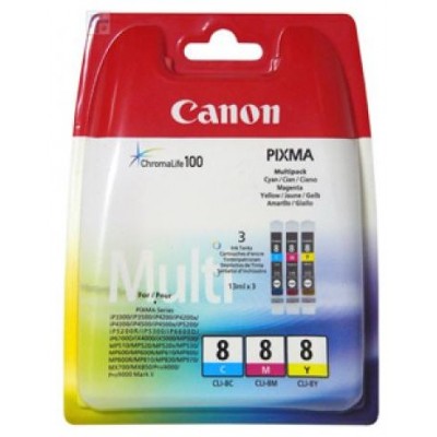 MULTIPACK 3 CARTUCHOS CANON TINTA CLI-8 C/M/Y (Espera 4 dias)