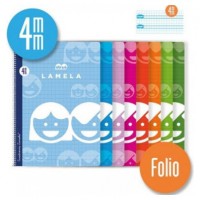 CUADERNO BASICO FORMATO FOLIO 80 HOJAS RAYADO 4 MM SURTIDOS LAMELA 07F004 (MIN10) (Espera 4 dias)