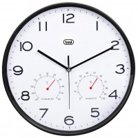 RELOJ PARED TREVI OM 3510 T 30CM WALL CLOCK+TERM.+HYGROM. BLACK