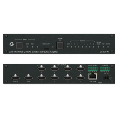KRAMER AVSM 2X1:8 4K60 USB-C/HDMI SWITCHER DISTRIBUTION AMPLIFIER- DA3-28-H (10-00002890) (Espera 4 dias)