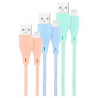 Lightning - USB A, USB 2.0, 1 m, Rosa, Azul, Verde