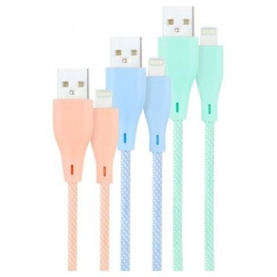 Lightning - USB A, USB 2.0, 1 m, Rosa, Azul, Verde