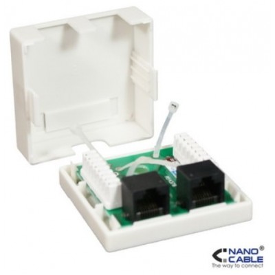 2 x RJ-45, Cat5e, Blanco