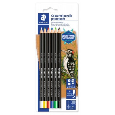 BLÍSTER CON 6 LÁPICES, UNO DE CADA COLOR (BLANCO, AMARILLO, ROJO, AZUL, VERDE Y NEGRO) STAEDTLER 10820BK6-C (Espera 4 dias)