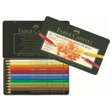 ESTUCHE DE METAL POLYCHROMOS CON 12 LAPICES DE COLORES SURTIDOS FABER CASTELL 110012 (Espera 4 dias)