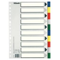 SEPARADOR DE POLIPROPILENO CON 10 POSICIONES FORMATO FOLIO COLORES VIVOS ESSELTE 11610 (Espera 4 dias)