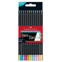 ESTUCHE CARTON 12 LÁPICES DE COLOR NEON BLACK EDITION FABER CASTELL 116410 (Espera 4 dias)