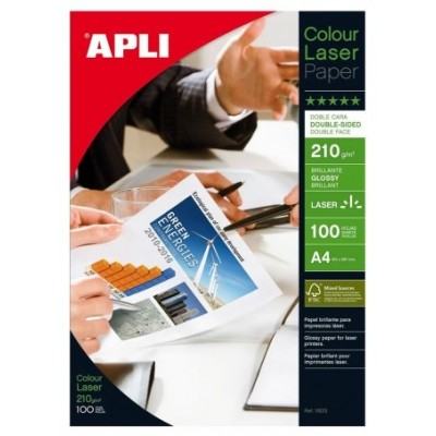 PAQUETE 100 HOJAS PAPEL FOTO GLOSS 210G. A4 APLI 11833 (Espera 4 dias)