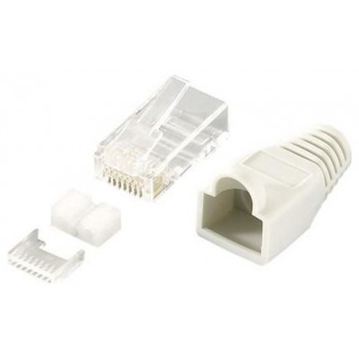 KIT 100 CONECTORES RJ45 CATEGORIA 6 CON CAPUCHON Y