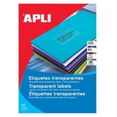 PACK 20 HOJAS (20 UDS) ETIQUETAS TRANSLUCIDAS 210X297MM APLI 1225 (Espera 4 dias)