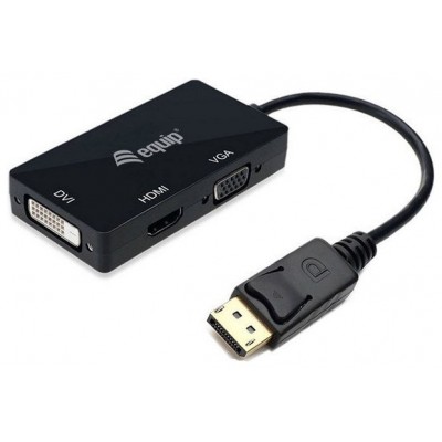 ADAPTADOR DISPLAYPORT A VGA / HDMI / DVI EQUIP 133441