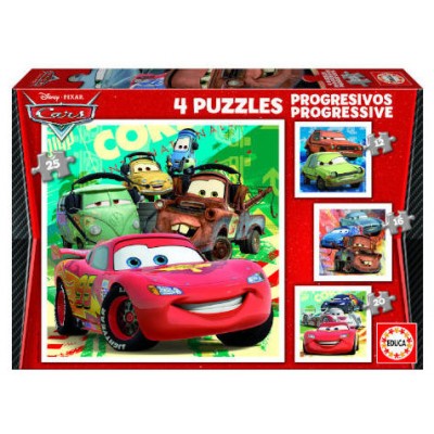 PUZZLE PROGRESIVOS CARS 2 12-16-20-25 DE 3-5 AÑOS EDUCA BORRAS 14942 (Espera 4 dias)