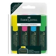 ESTUCHE 4 MARCADORES FLUORESCENTES TEXTLINER SURTIDO FABER CASTELL 154804 (Espera 4 dias)