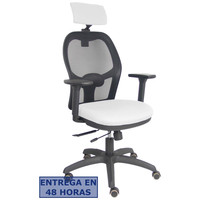 PIQUERAS Y CRESPO Silla Jorquera traslack malla negra asiento bali blanco brazos 3D cabecero regulable