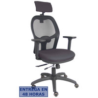PIQUERAS Y CRESPO Silla Jorquera traslack malla negra asiento bali gris oscuro brazos 3D cabecero regulable-20SX PIQUERAS Y CRESPO Silla Jorquera traslack malla negra asiento bali gris oscuro brazos 3D cabecero regulable