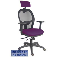 PIQUERAS Y CRESPO Silla Jorquera traslack malla negra asiento bali morado brazos 3D cabecero regulable