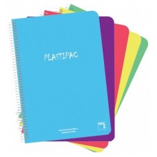 CUADERNO SERIE PLASTIPAC 90 GRS. TAPA POLIPROPILENO FOLIO (215X310MM.) 80 HOJAS CUADRÍCULA 4X4 CON MARGEN SURTIDO PACSA 16467 (MIN5) (Espera 4 dias)