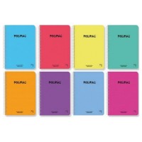 CUADERNO SERIE POLIPAC TAPA POLIPROPILENO 4º (155X215MM.) 80 HOJAS CUADRÍCULA 4X4 8 COLORES SURTIDOS PACSA 16962 (MIN5) (Espera 4 dias)