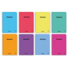 CUADERNO SERIE POLIPAC TAPA POLIPROPILENO 4º (155X215MM.) 80 HOJAS CUADRÍCULA 4X4 8 COLORES SURTIDOS PACSA 16962 (MIN5) (Espera 4 dias)