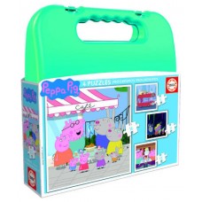 MALETA PUZZLES PROGRESIVOS PEPPA PIG 6-9-12-16 DE 3-5 AÑOS EDUCA BORRAS 18112 (Espera 4 dias)