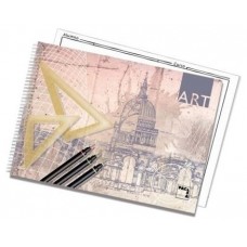 CUADERNO BLOCKS  DIBUJO ART 140 GRS. FOLIO PROLONGADO 20 HOJAS 2 TALADROS LISO CON RECUADRO PACSA 18848 (MIN10) (Espera 4 dias)