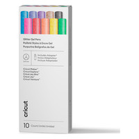 CRICUT BOL&Iacute;GRAFOS DE GEL CON PURPURINA  DE 0,8 MM, GAMA RAINBOW (10 UDS.) + ADAPTADOR (Espera 4 dias)