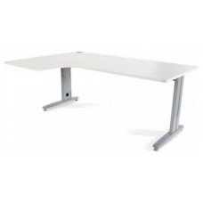 MESA DE OFICINA SERIE METAL FORMA L IZQUIERDA 180X120 GRIS / BLANCO ROCADA 2054AC04 (Espera 4 dias)