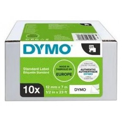 MULTIPACK 10 CINTAS DYMO D1 12MMX7M NEGRO/BLANCO DYMO 2093097 (Espera 4 dias)