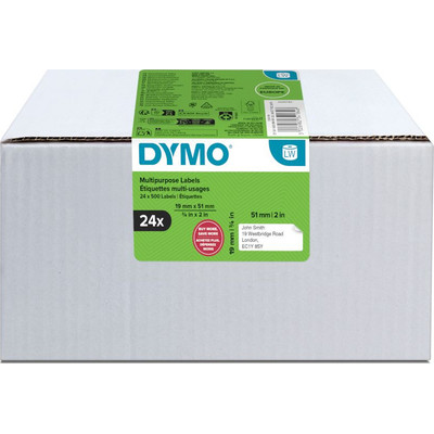 DYMO Etiqueta LW Multipack multifunci&oacute;n 19X51mm - VALUE PACK (24 Rollos de 500 etiquetas)
