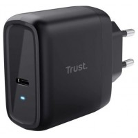 CARGADOR PARED/VIAJE USB-C 65W + CABLE USB-C MAXO NEGRO TRUST (Espera 4 dias)