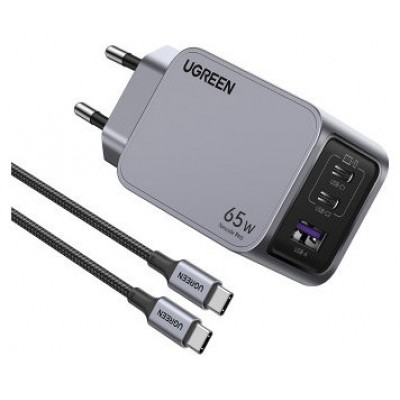 Ugreen 25871 cargador de dispositivo móvil Universal Gris Corriente alterna Carga rápida Interior (Espera 4 dias)