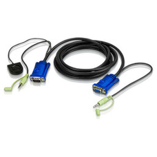 Aten 2L-5203B adaptador de cable de v&iacute;deo 3 m VGA (D-Sub) + 3,5mm Negro (Espera 4 dias)
