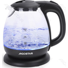 MINI HERVIDOR ELECTRICO DE VIDRIO 2200W 1L NEGRO AIGOSTAR (Espera 4 dias)