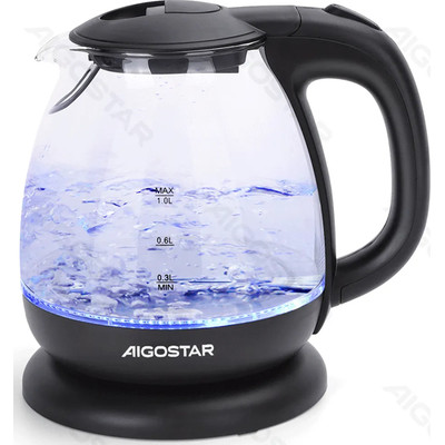 MINI HERVIDOR ELECTRICO DE VIDRIO 2200W 1L NEGRO AIGOSTAR (Espera 4 dias)