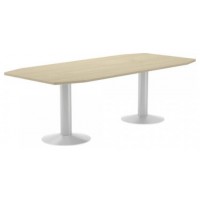 MESA DE REUNIONES 220X100X72CM. COLOR: PATA METALICA BLANCA / TABLERO HAYA ROCADA 3003ATW01 (Espera 4 dias)