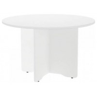 MESA DE REUNIONES REDONDA 120CM DE DIAMETRO. ALTURA 72CM. COLOR: PATA BLANCA / TABLERO BLANCO ROCADA 3006AW04 (Espera 4 dias)