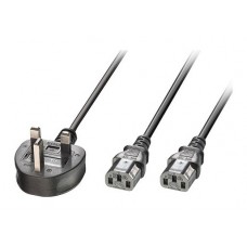 Lindy 30371 cable de transmisi&oacute;n Negro 2,5 m Acoplador C13 2 x (Espera 4 dias)