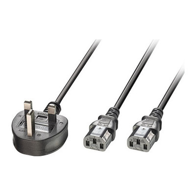 Lindy 30371 cable de transmisi&oacute;n Negro 2,5 m Acoplador C13 2 x (Espera 4 dias)
