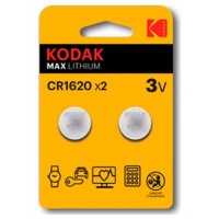 PILAS CR1620 KODAK BOTON LITIO 3V PACK 2 UNIDADES