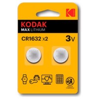 PILAS CR1632 KODAK BOTON LITIO 3V PACK 2 UNIDADES