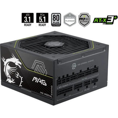 FUENTE ALIMENTACION MSI MAG A1000PLS PCIE5,PSU,1000W,80 PLUS PLATINUM,MODULAR,135MM,ACTIVE PFC,1XPCI-E 5 (12+4 PIN),4XPCI-E (6+2 PIN),8XSATA (15 PIN) (Espera 4 dias)-SX76 FUENTE ALIMENTACION MSI MAG A1000PLS PCIE5,PSU,1000W,80 PLUS PLATINUM,MODULAR,135MM,ACTIVE PFC,1XPCI-E 5 (12+4 PIN),4XPCI-E (6+2 PIN),8XSATA (15 PIN) (Espera 4 dias)