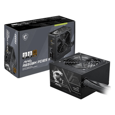 MSI MAG A650BN PCIE5 II unidad de fuente de alimentación 650 W 20+4 pin ATX ATX Negro (Espera 4 dias)-SX30 MSI MAG A650BN PCIE5 II unidad de fuente de alimentación 650 W 20+4 pin ATX ATX Negro (Espera 4 dias)