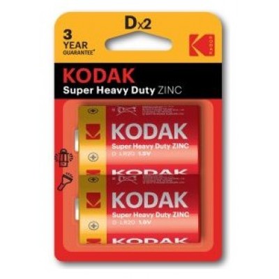 PILAS D LR20 KODAK EXTRA HEAVY DUTY ZINC PACK 2-SX0 PILAS D LR20 KODAK EXTRA HEAVY DUTY ZINC PACK 2