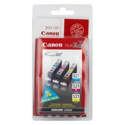 MULTIPACK 3 CARTUCHOS CANON TINTA CLI-521 C/M/Y (Espera 4 dias)