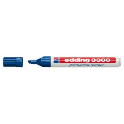 MARCADOR PERMANENTE PUNTA BISELADA 1-5MM 3300 AZUL EDDING 3300-03 (MIN10) (Espera 4 dias)