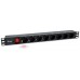 REGLETA ALIMENTACION RACK 19" 1U 8 TOMAS