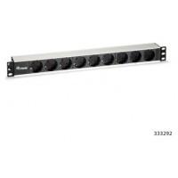 REGLETA ALIMENTACION ALUMINIO RACK 19" 1U 9 TOMAS