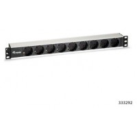 EQUIP REGLETA ALIMENTACION ALUMINIO RACK 19" 1U 9 TOMAS