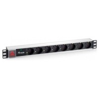 EQUIP REGLETA ALIMENTACION ALUMINIO RACK 19" 1U 8 TOMAS CON INTERRUPTOR